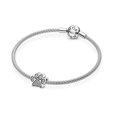 Charm femme pandora empreinte de patte scintillante argent 925/1000 – charms