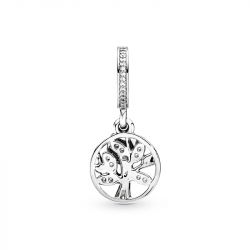 Charm femme pandora pendentif arbre de vie scintillant argent 925/1000 et doré 14 carats - charms - edora - 1