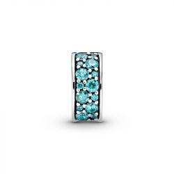 Charm femme pandora clip pavÉ bleu-vert argent 925/1000 - charms - edora - 1
