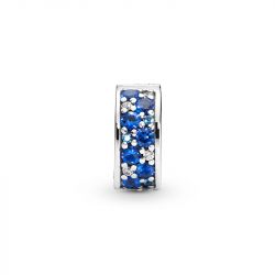 Charm femme pandora clip pavÉ bleu argent 925/1000 - charms - edora - 1