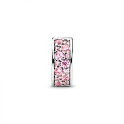 Charm femme pandora clip pavÉ rose argent 925/1000 - charms - edora - 1