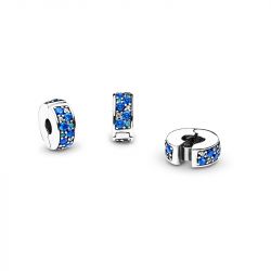 Charm femme pandora clip pavÉ bleu argent 925/1000 - charms - edora - 4