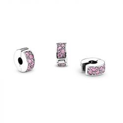 Charm femme pandora clip pavÉ rose argent 925/1000 - charms - edora - 4