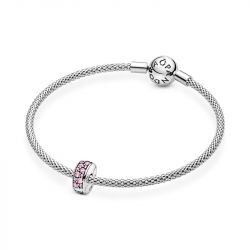Charm femme pandora clip pavÉ rose argent 925/1000 - charms - edora - 5