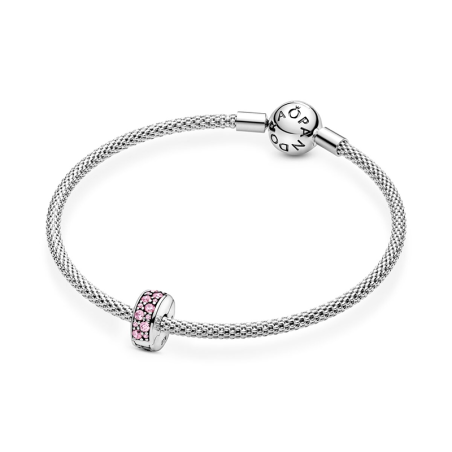 Charm femme pandora clip pavé rose argent 925/1000 – charms