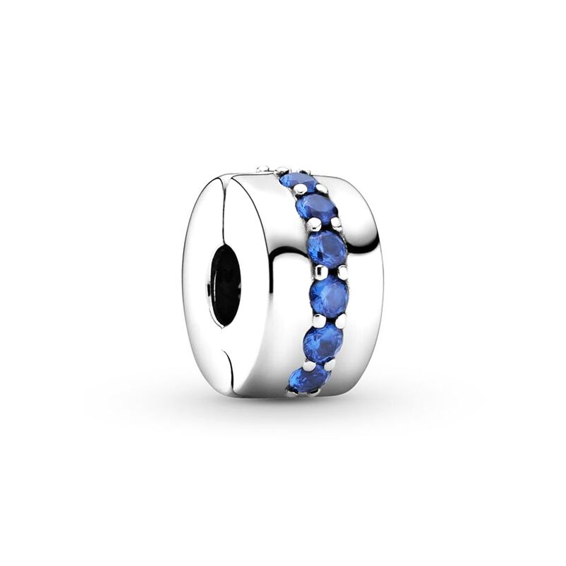 Charm femme pandora clip Éclat bleu argent 925/1000 - charms - edora Charm femme pandora clip Éclat bleu argent 925/1000 - charms - edora