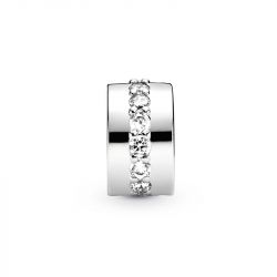 Charm femme pandora clip rangÉe scintillante incolore argent 925/1000 - charms - edora - 1