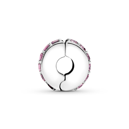 Charm femme pandora clip rangée scintillante rose argent 925/1000 – charms