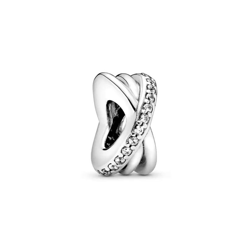 Charm femme pandora espaceur scintillant & lignes argent 925/1000 - charms - edora