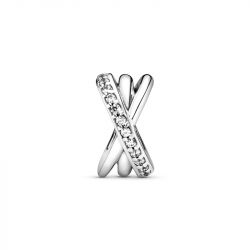 Charm femme pandora espaceur scintillant & lignes argent 925/1000 - charms - edora - 1