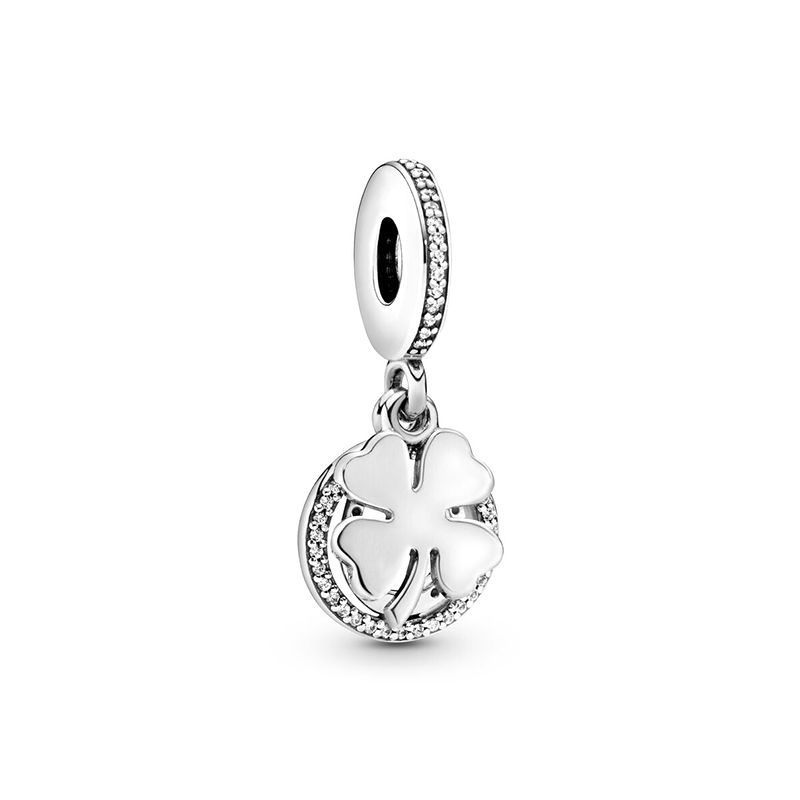 Charm femme pandora pendant trÈfle À quatre feuilles chance argent 925/1000  - charms - edora