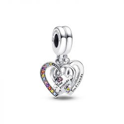 Charm femme pandora pendant amitiÉ sÉparable cŒurs piÈce de puzzle argent 925/1000 - charms - edora - 0