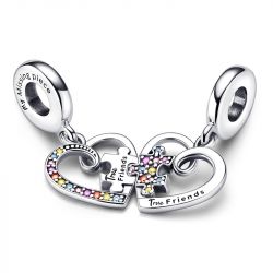 Charm femme pandora pendant amitiÉ sÉparable cŒurs piÈce de puzzle argent 925/1000 - charms - edora - 2