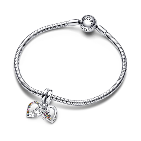 Charm femme pandora pendant amitié séparable cœurs pièce de puzzle argent 925/1000 – charms