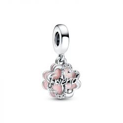Charm femme pandora pendant double amitiÉ trÈfle À quatre feuilles argent 925/1000 - charms - edora - 0