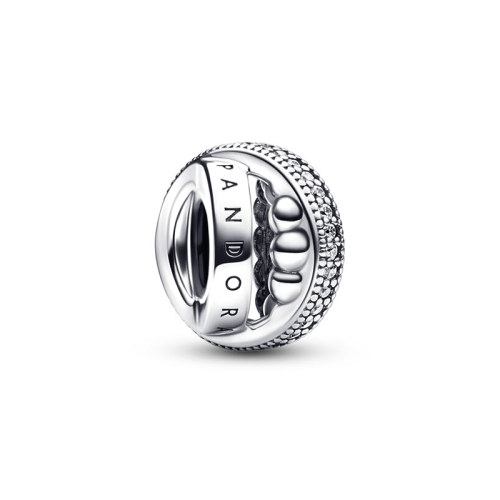 Charm Femme PANDORA PAVÉ & PERLÉ LOGO Argent 925/1000