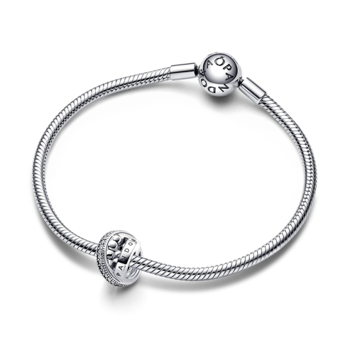 Charm Femme PANDORA PAVÉ & PERLÉ LOGO Argent 925/1000