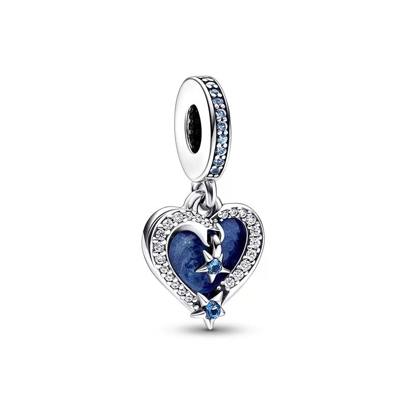 Charm femme pandora pendant double cŒur Étoile filante cÉleste argent 925/1000 - charms - edora