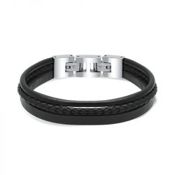 Bracelet homme rochet stanford cuir noir - bracelets-homme - edora - 0