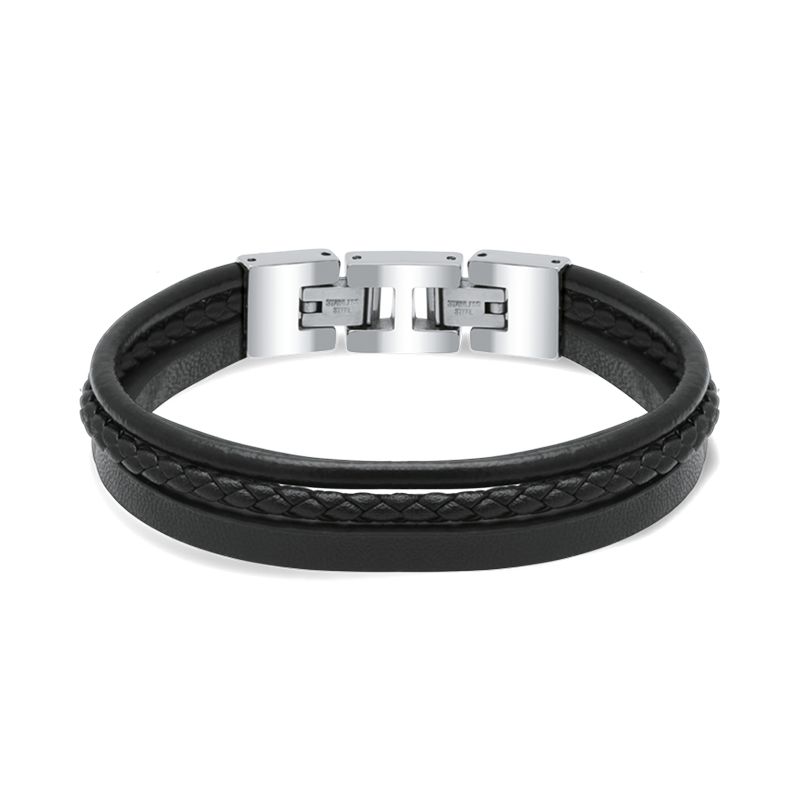 Bracelet homme rochet stanford cuir noir - bracelets-homme - edora