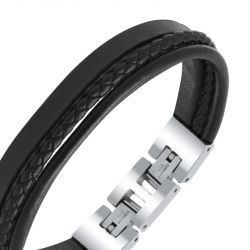 Bracelet homme rochet stanford cuir noir - bracelets-homme - edora - 2