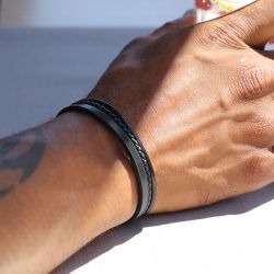 Bracelet homme rochet stanford cuir noir - bracelets-homme - edora - 3