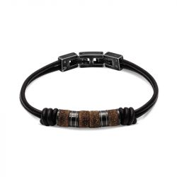 Bracelet homme rochet shaman cuir brun - bracelets-homme - edora - 0