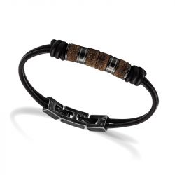 Bracelet homme rochet shaman cuir brun - bracelets-homme - edora - 1
