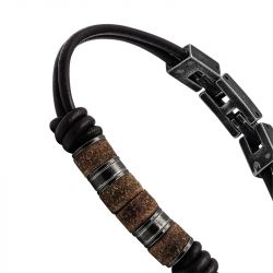Bracelet homme rochet shaman cuir brun - bracelets-homme - edora - 2