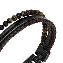 Bracelet homme rochet yale cuir brun - bracelets-homme - edora - 2