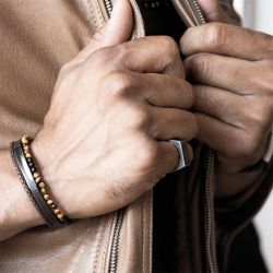 Bracelet homme rochet yale cuir brun - bracelets-homme - edora - 3
