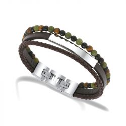 Bracelet or & argent, bracelet plaqué or, bracelet cuir & tissu (19) - bracelets-homme - edora - 2