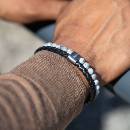 Bracelet homme rochet karma cuir noir – bracelets homme