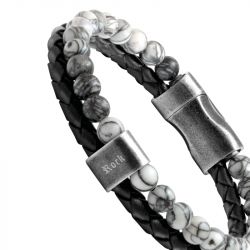 Bracelet homme rochet karma cuir noir - bracelets-homme - edora - 3