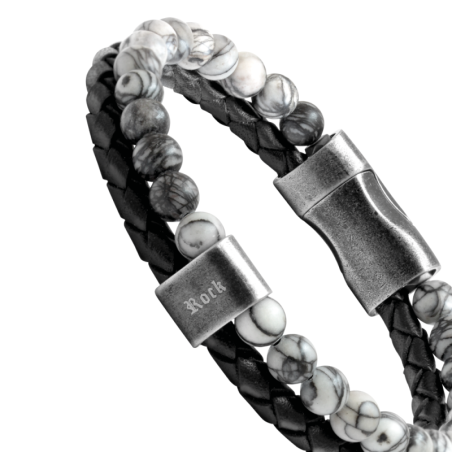 Bracelet homme rochet karma cuir noir – bracelets homme