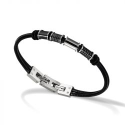 Bracelet homme rochet mercury cuir noir - bracelets-homme - edora - 2