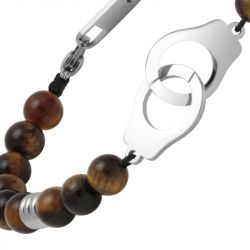 Bracelet homme rochet talisman nylon noir - beads - edora - 2