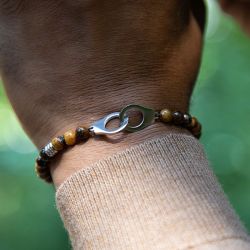 Bracelet homme rochet talisman nylon noir - beads - edora - 3