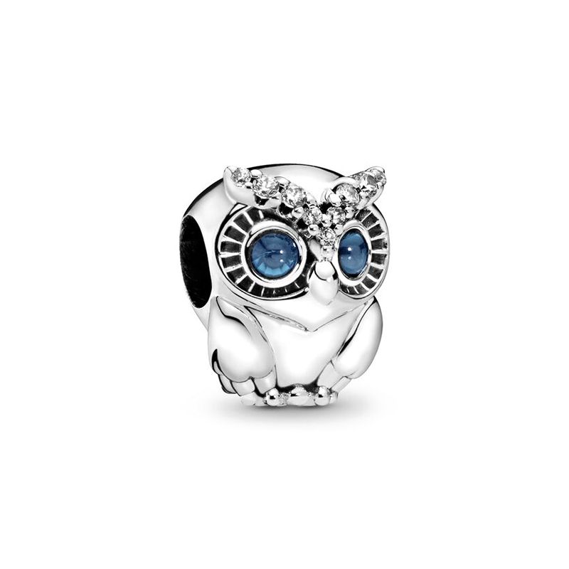 Charm femme pandora chouette scintillant argent 925/1000 - charms - edora