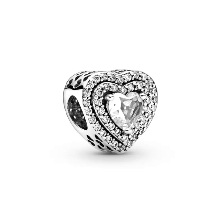 Charm femme pandora cœurs nivelés scintillant argent 925/1000 – charms