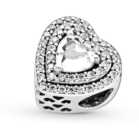 Charm femme pandora cœurs nivelés scintillant argent 925/1000 – charms