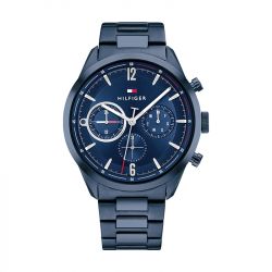 Montre homme chronographe tommy hilfiger matthew acier bleu - chronographes - edora - 0