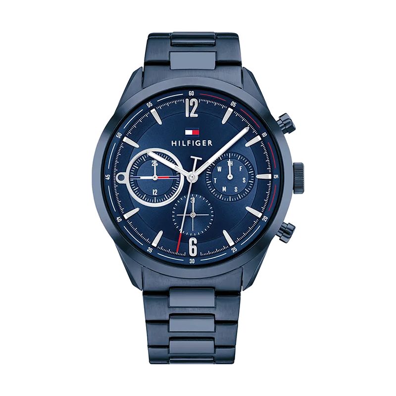 Montre homme chronographe tommy hilfiger matthew acier bleu - chronographes - edora