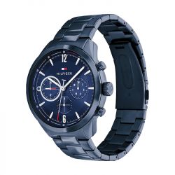 Montre homme chronographe tommy hilfiger matthew acier bleu - chronographes - edora - 2