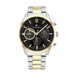 Montre homme chronographe tommy hilfiger matthew acier bicolore argenté et doré - chronographes - edora - 0