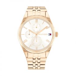 Montre femme tommy hilfiger monica acier doré rose - analogiques - edora - 0