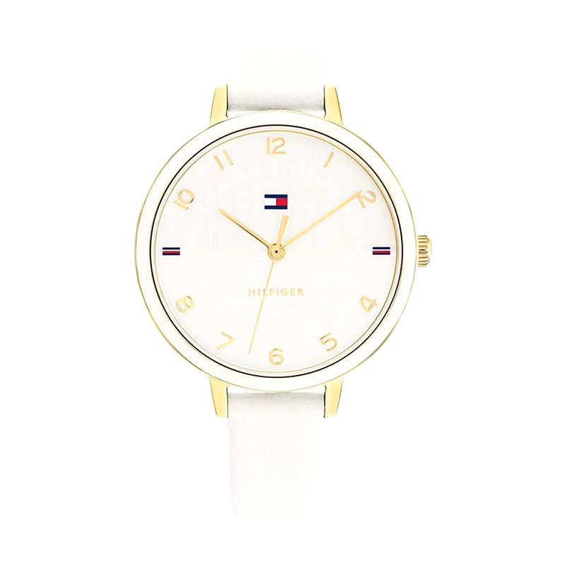 Montre femme tommy hilfiger florence cuir blanc - analogiques - edora