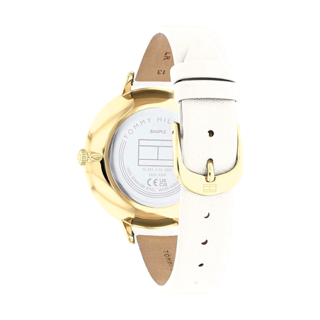 Montre femme tommy hilfiger florence cuir blanc – analogiques