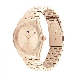 Montre femme tommy hilfiger rachel acier doré rose - analogiques - edora - 2