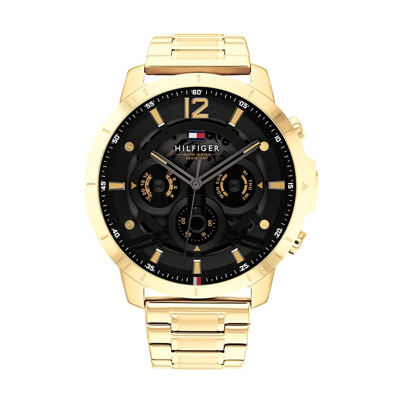 Montre homme chronographe tommy hilfiger luca acier doré - chronographes - edora